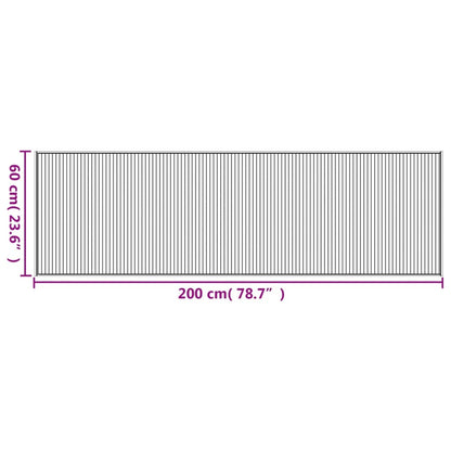 vidaXL Tapis rectangulaire Marron foncé 60x200 cm Bambou