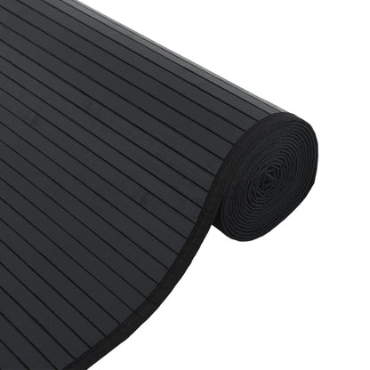 vidaXL Teppich Rechteckig Schwarz 60x300 cm Bambus