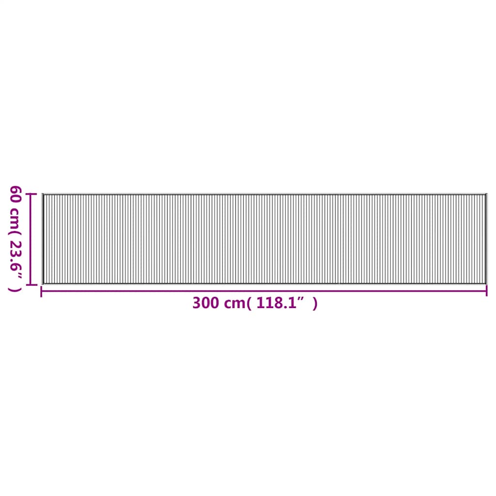 vidaXL Teppich Rechteckig Braun 60x300 cm Bambus