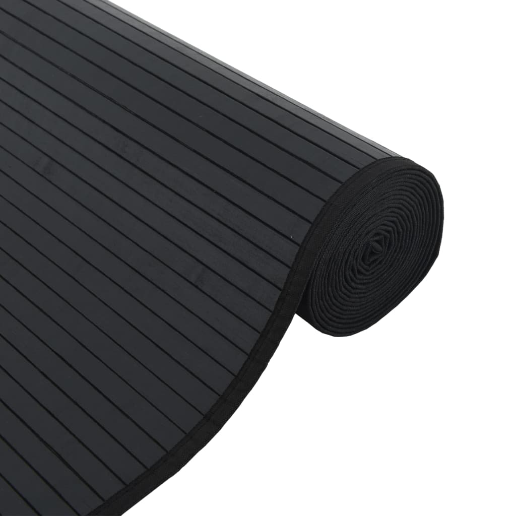 vidaXL Tapis rectangulaire Noir 60x400 cm Bambou