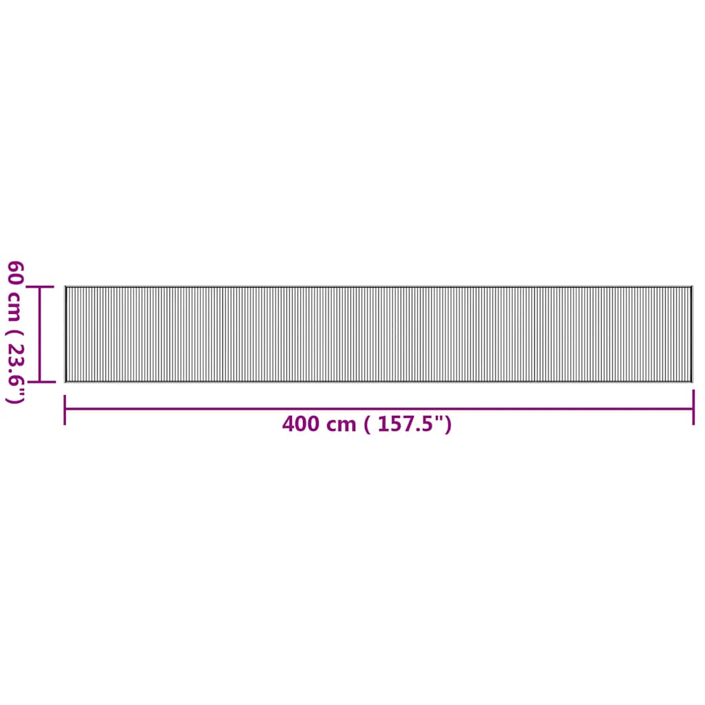 vidaXL Tapis rectangulaire naturel 60x400 cm bambou