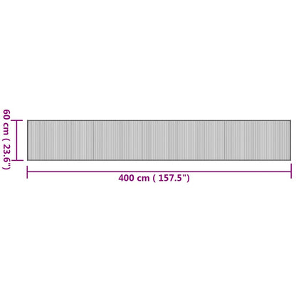 vidaXL Tapis rectangulaire naturel 60x400 cm bambou