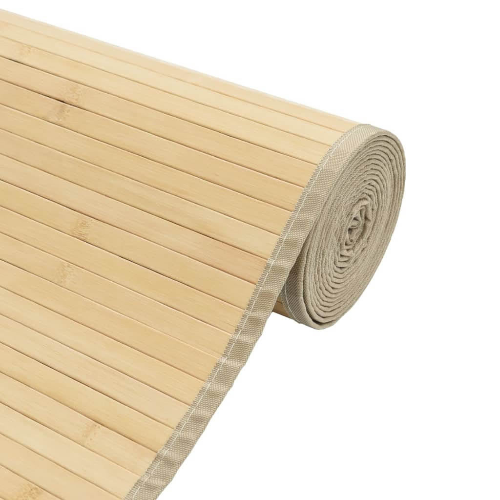 vidaXL Teppich Rechteckig Hell Natur 60x400 cm Bambus