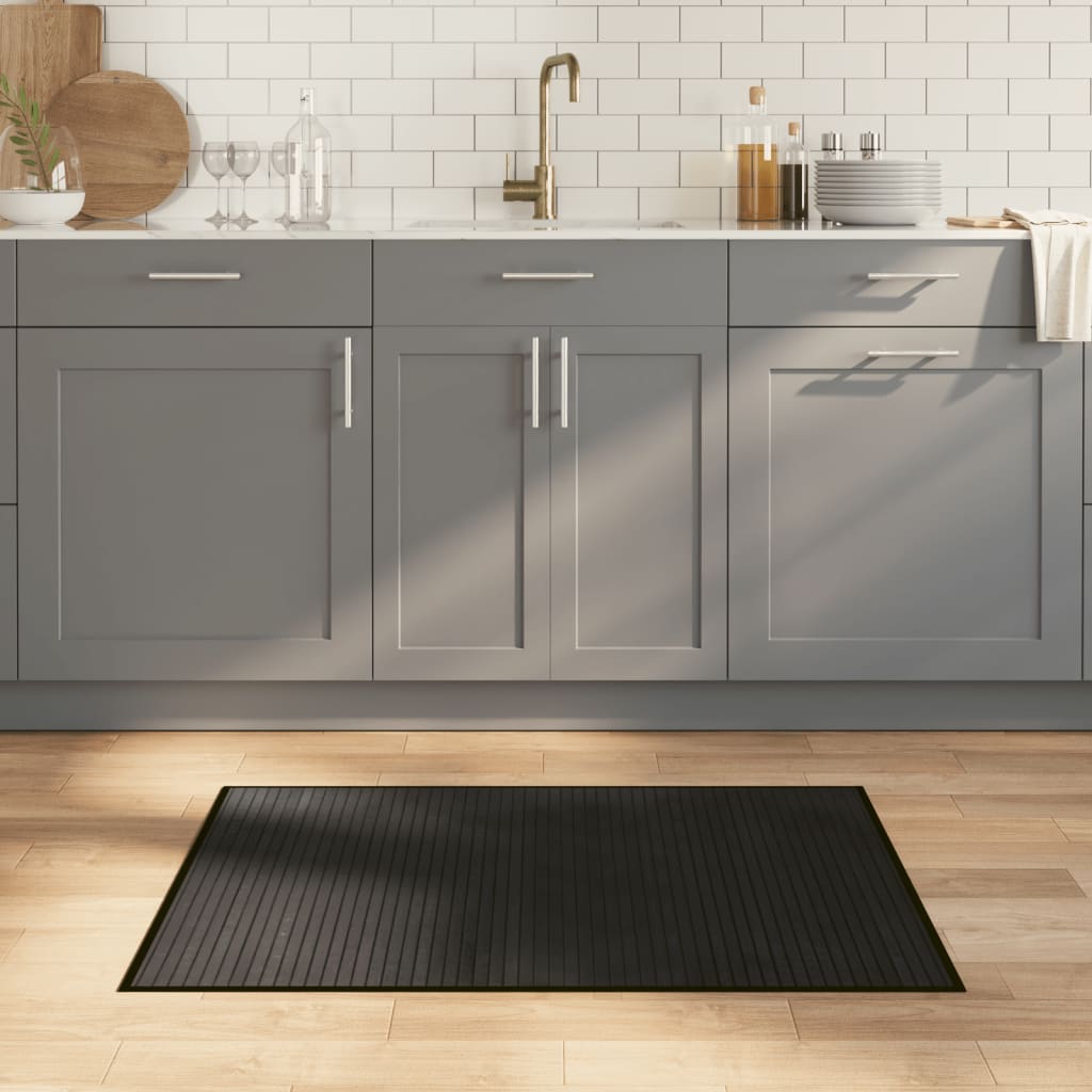 vidaXL Tapis rectangulaire Noir 70x100 cm Bambou