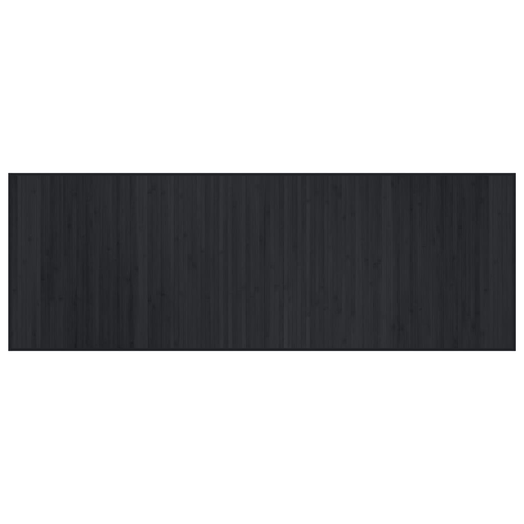 vidaXL Tapis rectangulaire noir 70x200 cm bambou