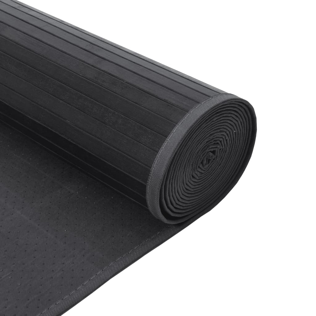 vidaXL Teppich Rechteckig Grau 70x200 cm Bambus