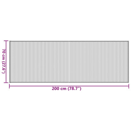 vidaXL Tapis rectangulaire marron foncé 70x200 cm Bambou