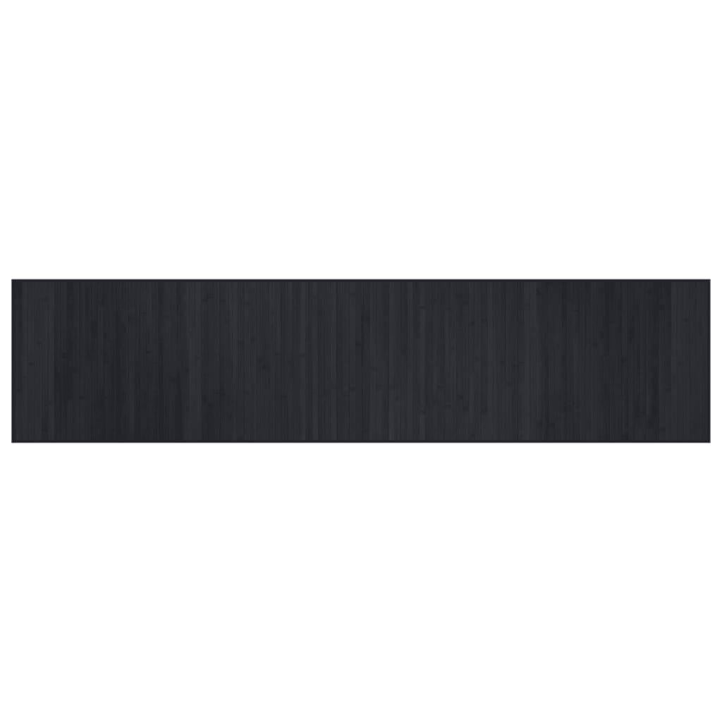 vidaXL Teppich Rechteckig Schwarz 70x300 cm Bambus