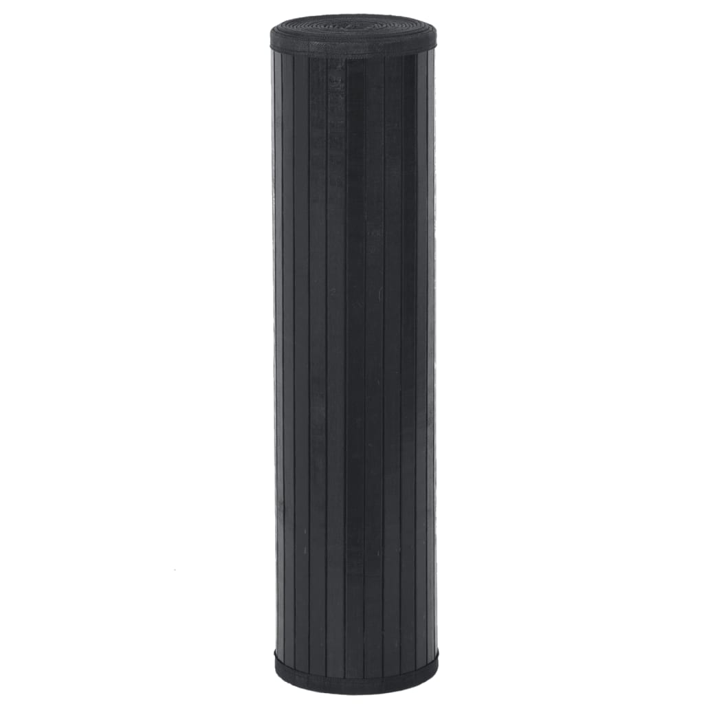 vidaXL Teppich Rechteckig Schwarz 70x300 cm Bambus
