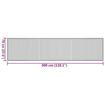 vidaXL Tapis rectangulaire gris 70x300 cm bambou