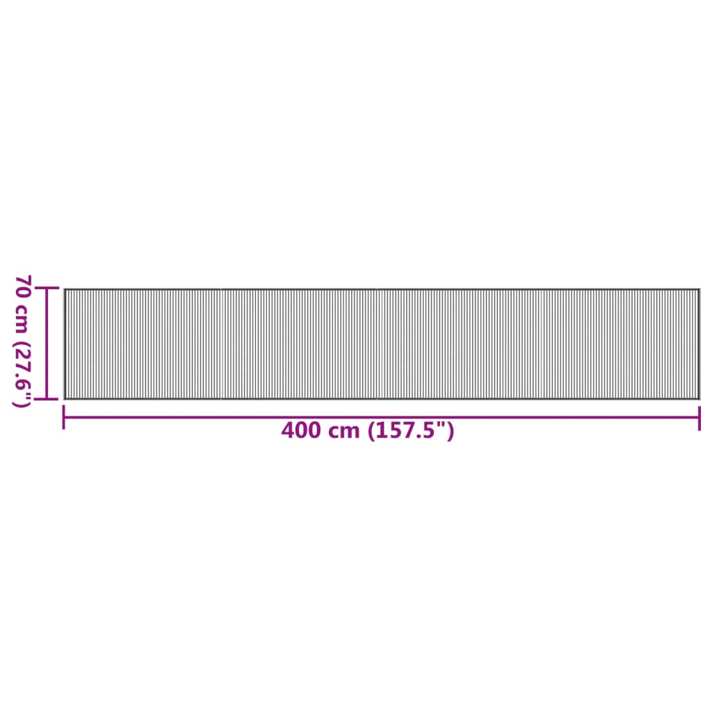 vidaXL Tapis Rectangulaire Nature Clair 70x400 cm Bambou