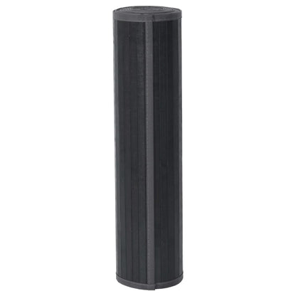 vidaXL Teppich Rechteckig Grau 70x400 cm Bambus