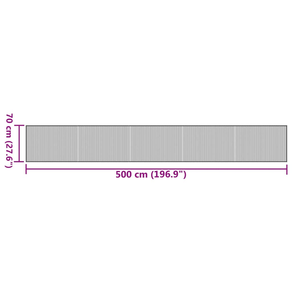 vidaXL Tapis rectangulaire Marron foncé 70x500 cm Bambou