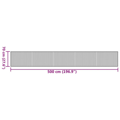 vidaXL Tapis rectangulaire Marron foncé 70x500 cm Bambou