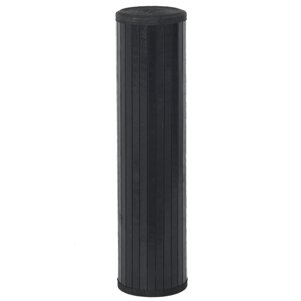 vidaXL Teppich Rechteckig Schwarz 70x1000 cm Bambus