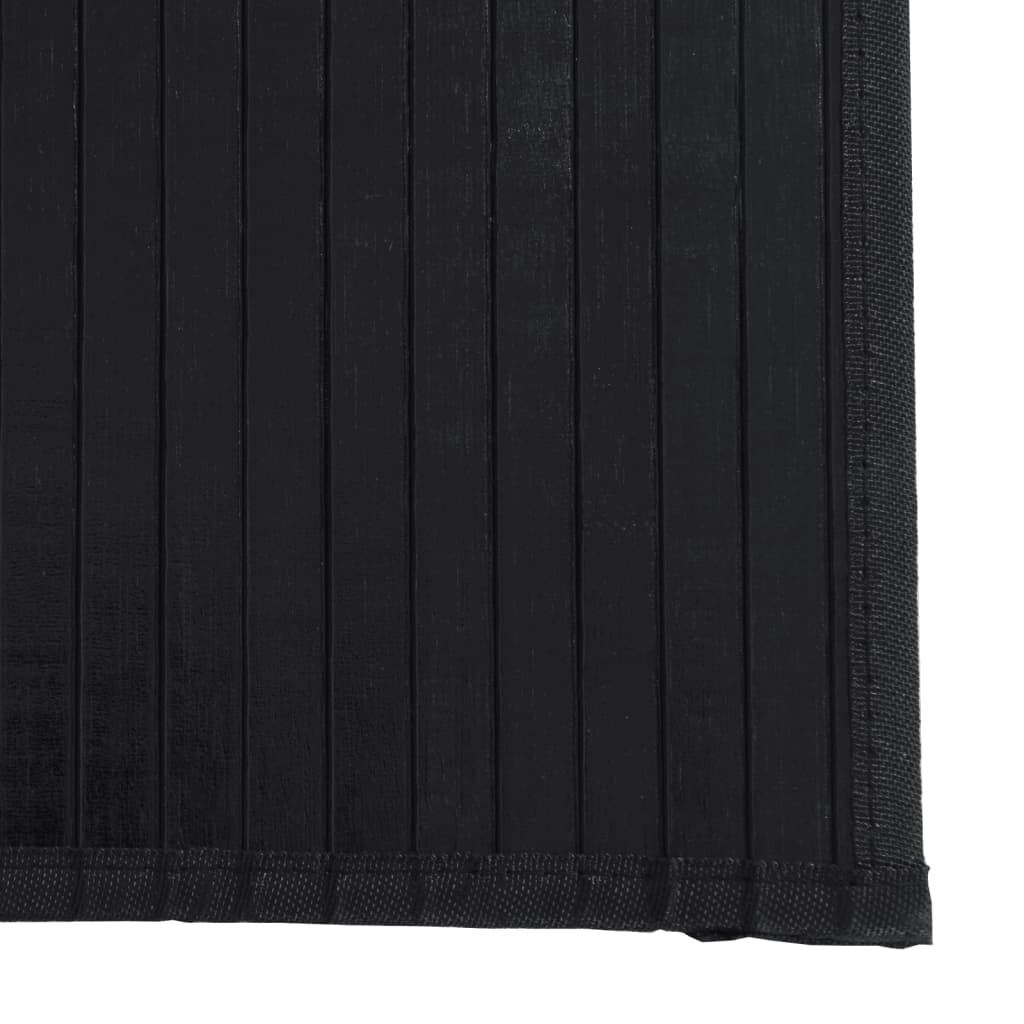 vidaXL Teppich Rechteckig Schwarz 70x1000 cm Bambus