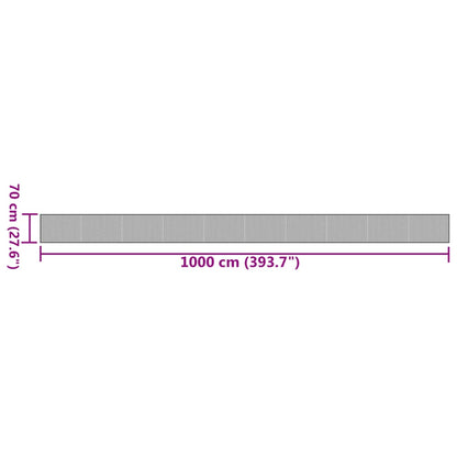 vidaXL Teppich Rechteckig Schwarz 70x1000 cm Bambus