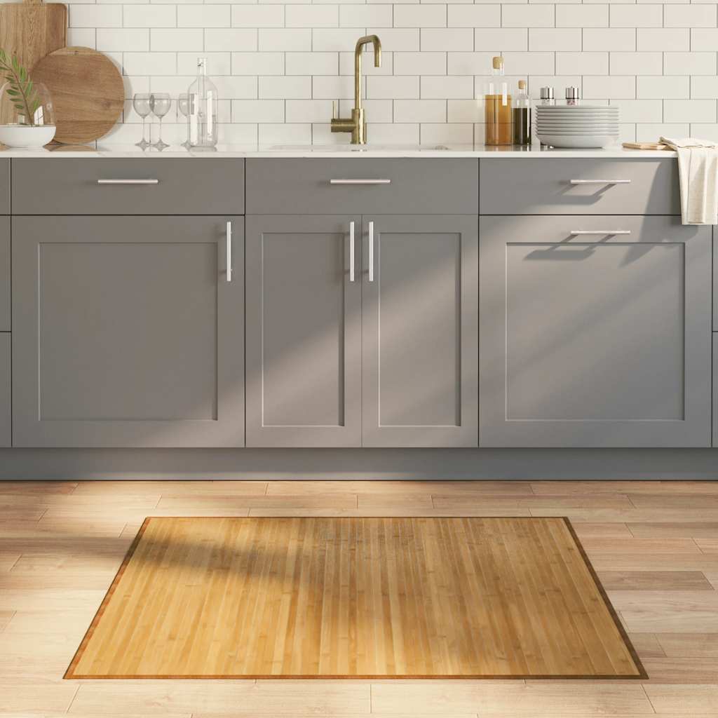vidaXL Tapis rectangulaire Naturel 80x100 cm Bambou