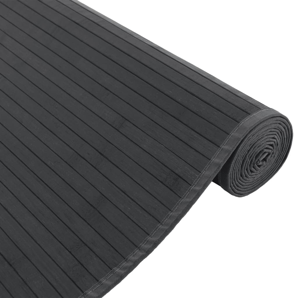 vidaXL Teppich Rechteckig Grau 80x100 cm Bambus