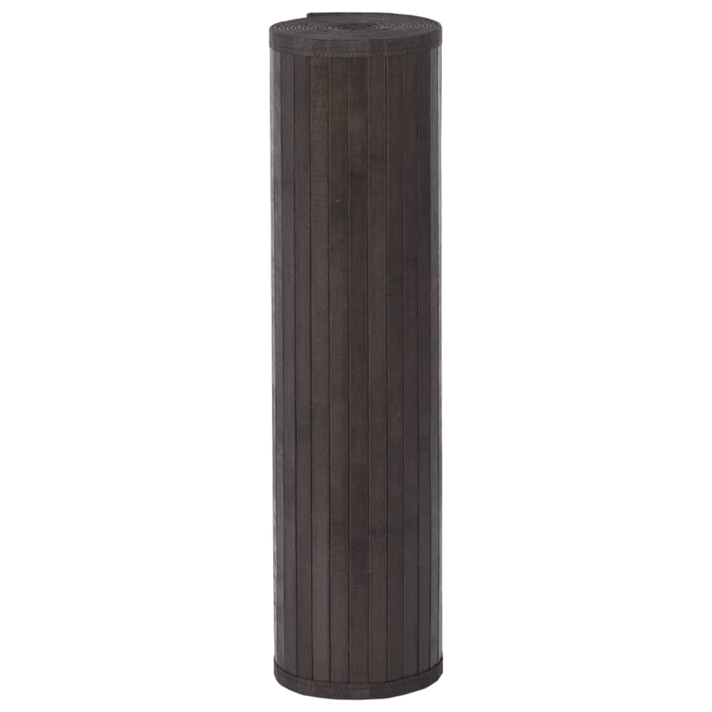 vidaXL Tapis rectangulaire Marron foncé 80x100 cm Bambou