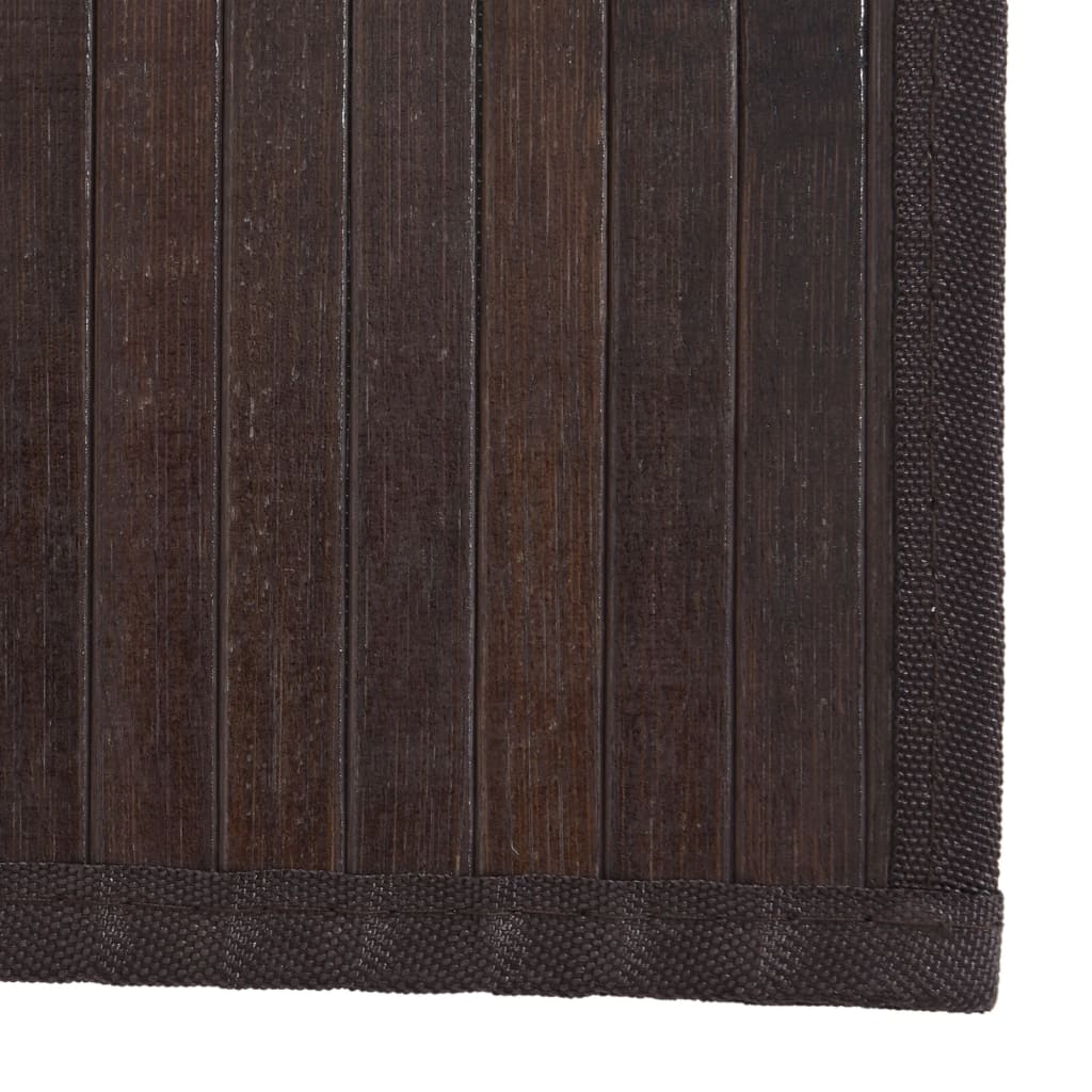 vidaXL Tapis rectangulaire Marron foncé 80x100 cm Bambou