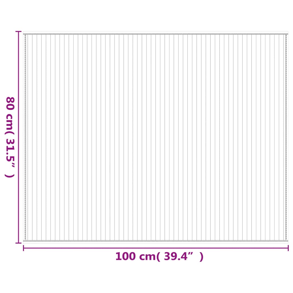 vidaXL Tapis rectangulaire Marron foncé 80x100 cm Bambou