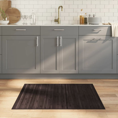 vidaXL Tapis rectangulaire Marron foncé 80x100 cm Bambou