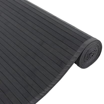 vidaXL Teppich Rechteckig Schwarz 80x300 cm Bambus