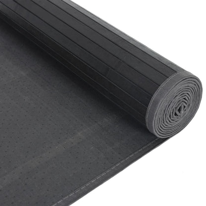 vidaXL Teppich Rechteckig Schwarz 80x400 cm Bambus