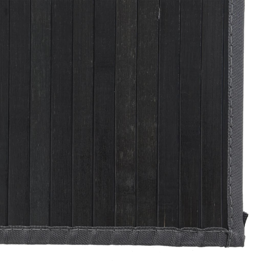 vidaXL Teppich Rechteckig Schwarz 80x400 cm Bambus