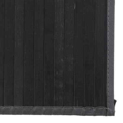 vidaXL Teppich Rechteckig Schwarz 80x400 cm Bambus