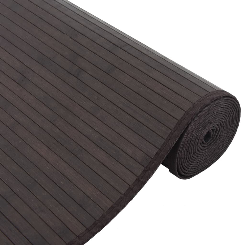 vidaXL Tapis rectangulaire Marron foncé 80x500 cm Bambou