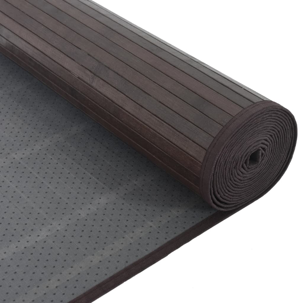 vidaXL Tapis rectangulaire Marron foncé 80x500 cm Bambou