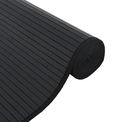 vidaXL Tapis carré noir 100x100 cm bambou
