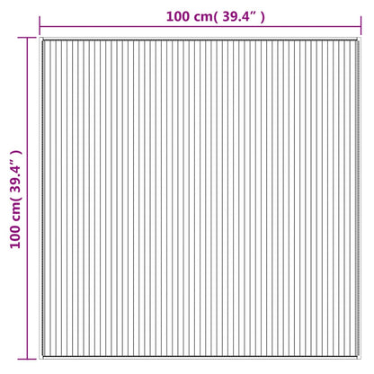 vidaXL Tapis carré noir 100x100 cm bambou