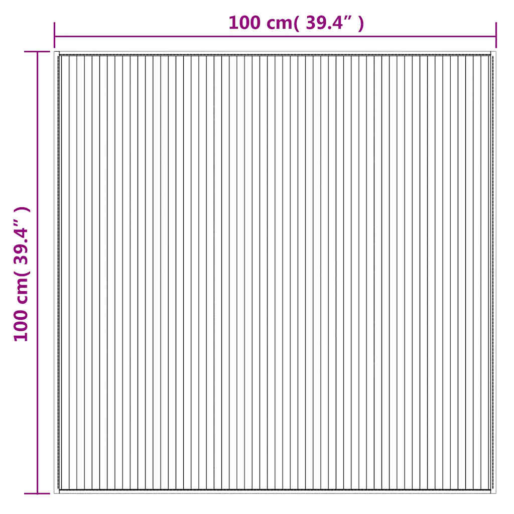vidaXL Teppich Quadratisch Braun 100x100 cm Bambus