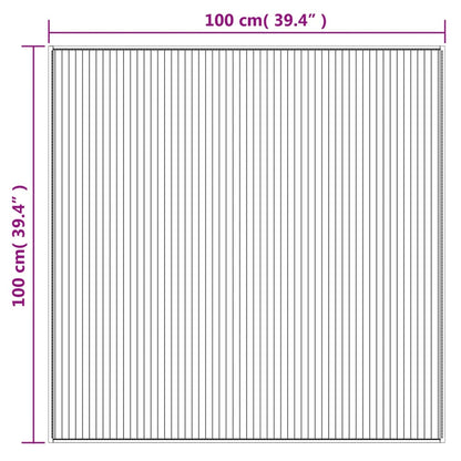 vidaXL Teppich Quadratisch Dunkelbraun 100x100 cm Bambus
