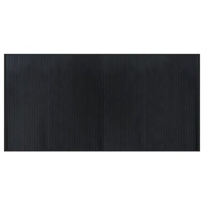 vidaXL Teppich Rechteckig Schwarz 100x200 cm Bambus
