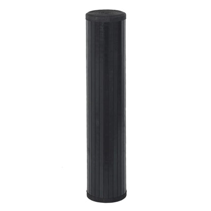 vidaXL Teppich Rechteckig Schwarz 100x200 cm Bambus
