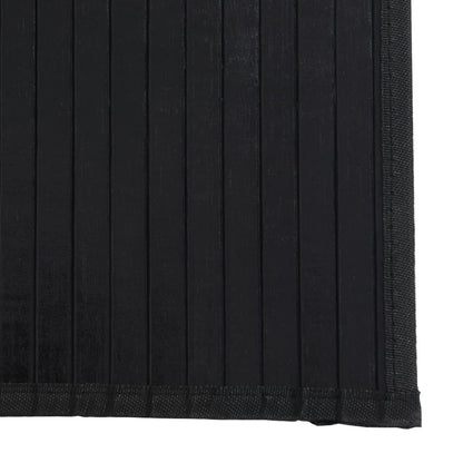 vidaXL Teppich Rechteckig Schwarz 100x200 cm Bambus