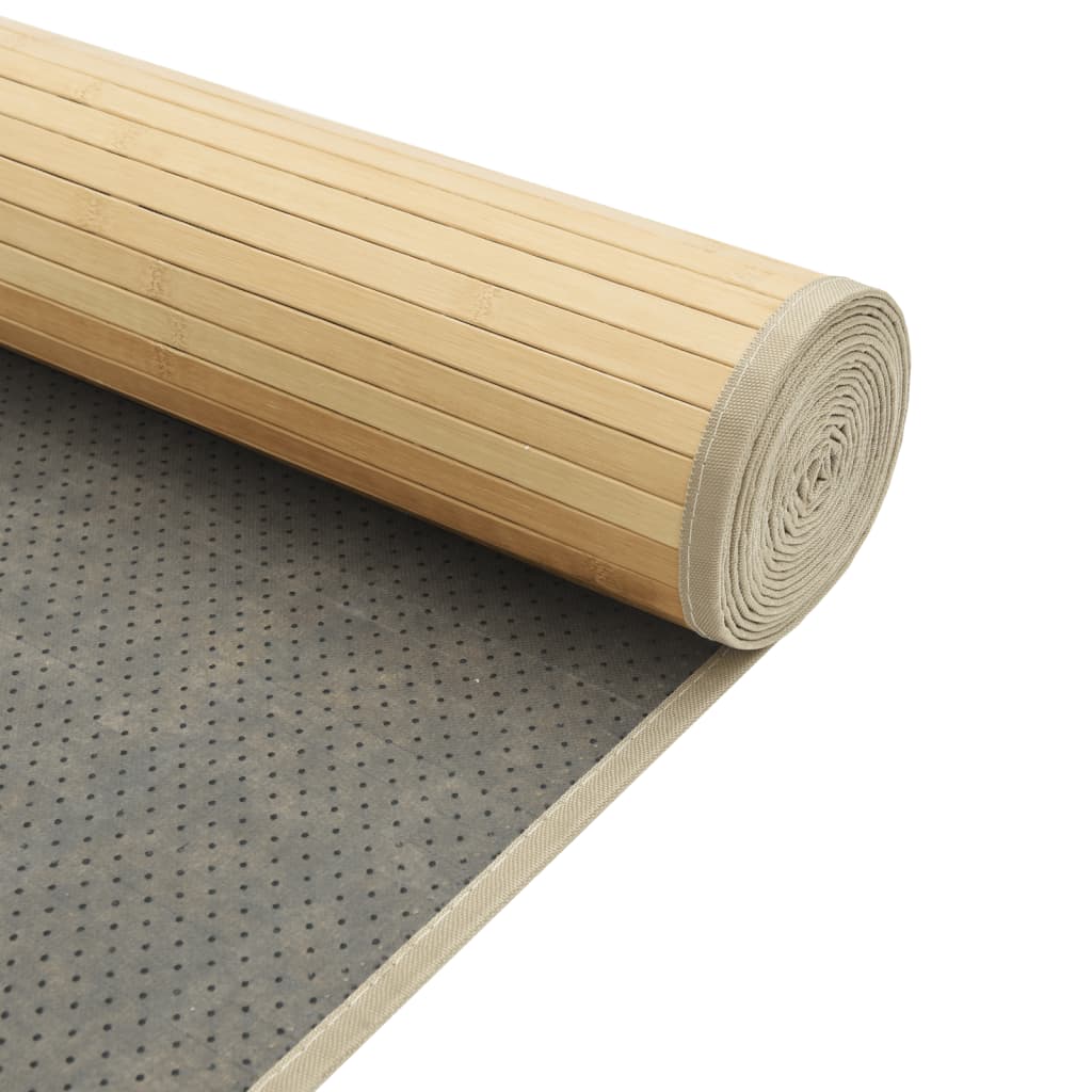vidaXL Tapis rectangulaire clair naturel 100x200 cm bambou