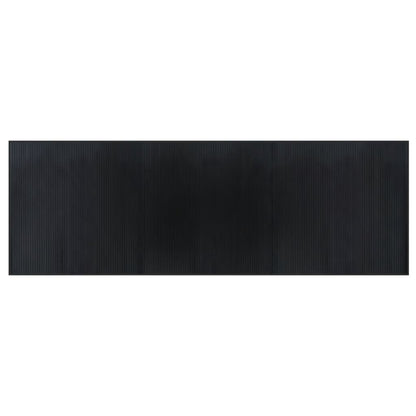 vidaXL Teppich Rechteckig Schwarz 100x300 cm Bambus