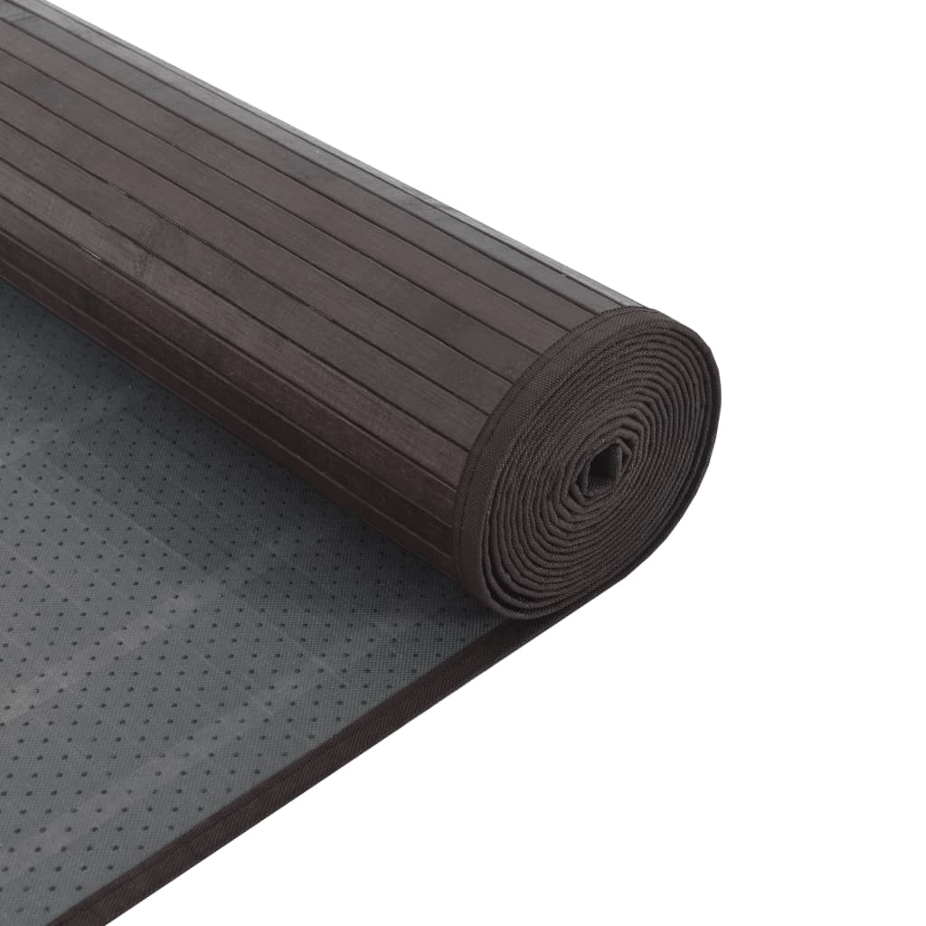 vidaXL Tapis rectangulaire marron foncé 100x300 cm Bambou