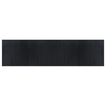 vidaXL Tapis rectangulaire Noir 100x400 cm Bambou