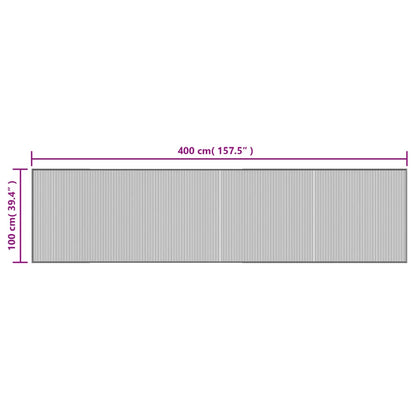 vidaXL Tapis rectangulaire gris 100x400 cm bambou