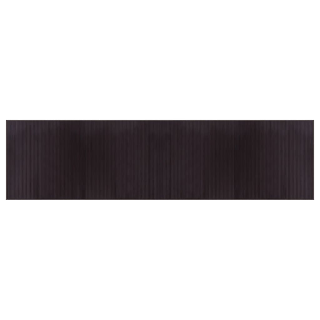 vidaXL Tapis rectangulaire Marron foncé 100x400 cm Bambou