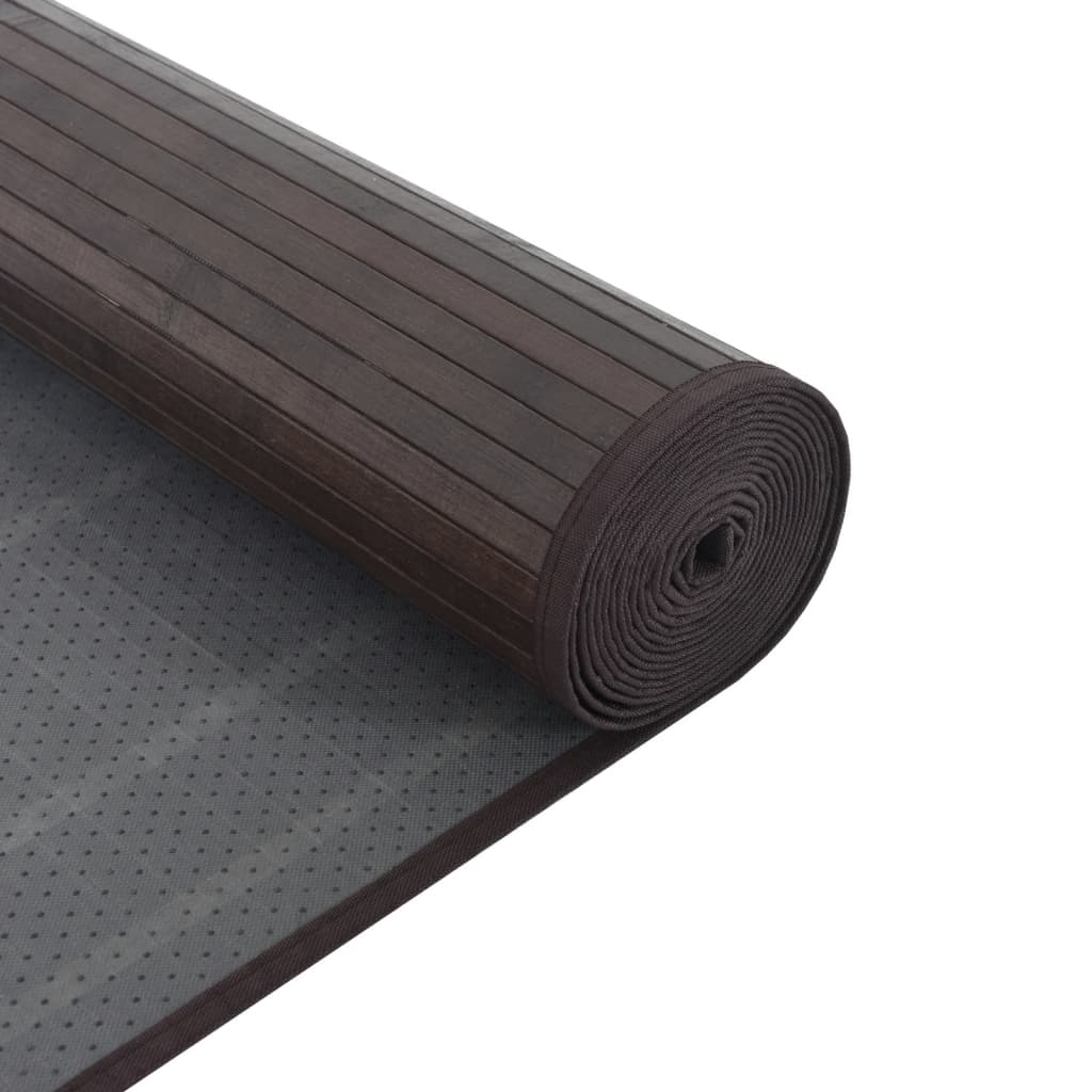 vidaXL Tapis rectangulaire Marron foncé 100x400 cm Bambou