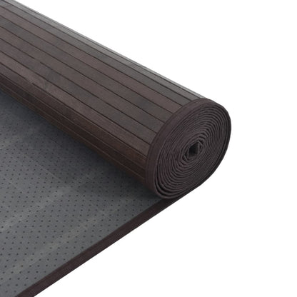 vidaXL Tapis rectangulaire Marron foncé 100x400 cm Bambou