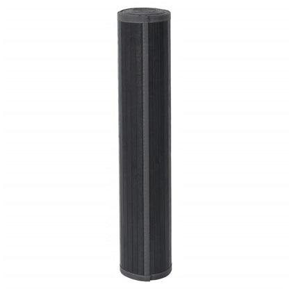 vidaXL Teppich Rechteckig Grau 100x500 cm Bambus