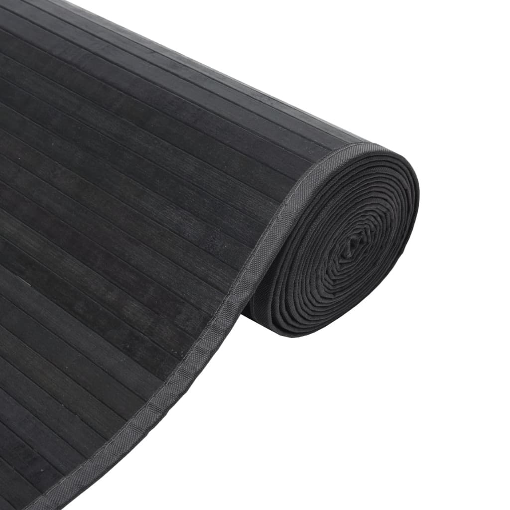 vidaXL Teppich Rechteckig Grau 100x500 cm Bambus